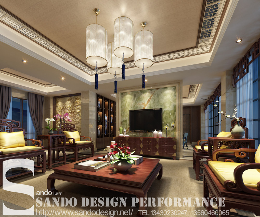 Sando广州深度设计表现——中式空间（二）_客厅.jpg