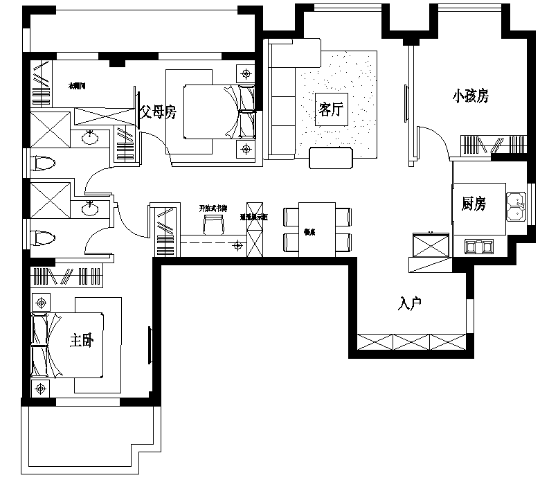 一个住宅平面请指点优化。。。。点评。。。。。。。。_2.png