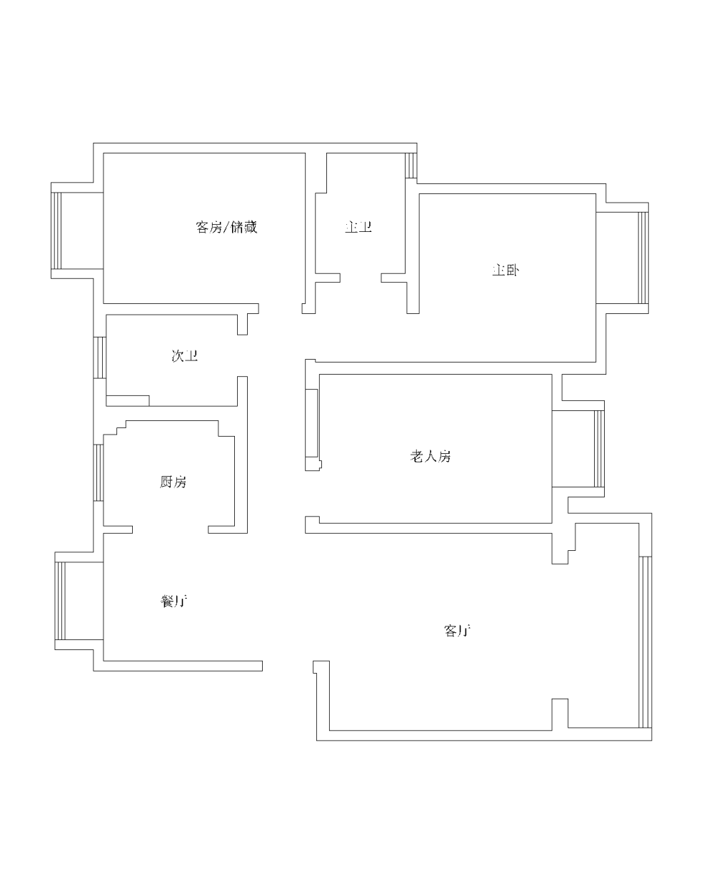 新婚住房但与爸妈同住  希望有好一点的布局_铜川路 户型（家）-Model.png