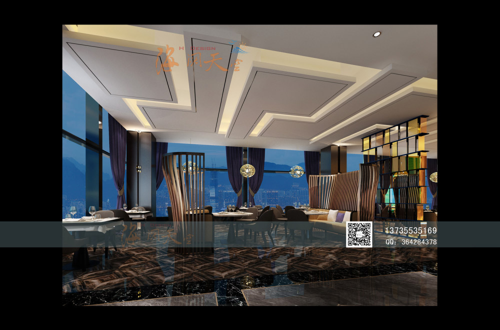 杭州效果图，从业多年，网上首次发图，欢迎大家来评_12王工-滨江咖啡厅大厅一.jpg