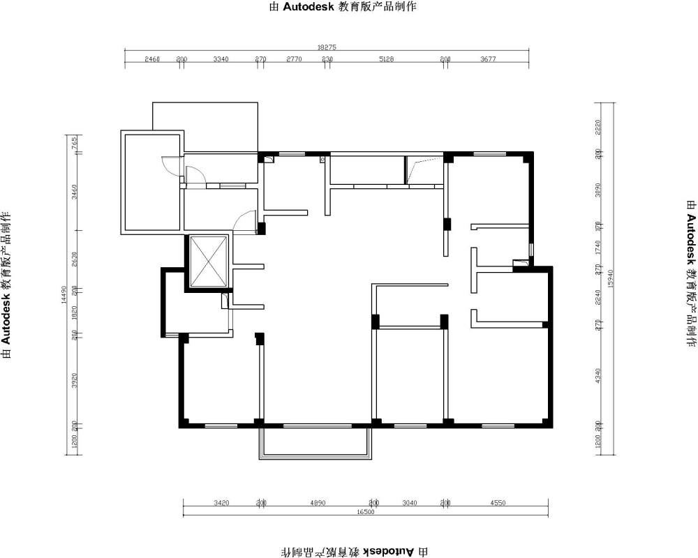 4房平层实在想不出方案了，大神求助啊_徐房.dwg12111-Model.jpg