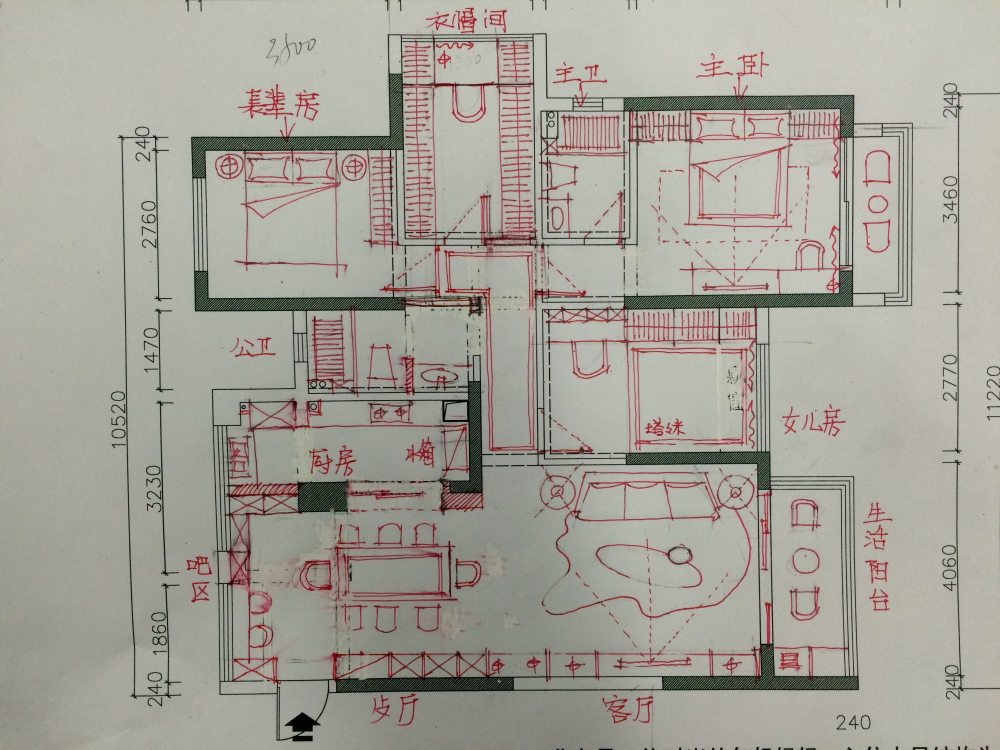 141坪。。要求设计新颖。。严重卡壳。。求指导。。。。..._方案1