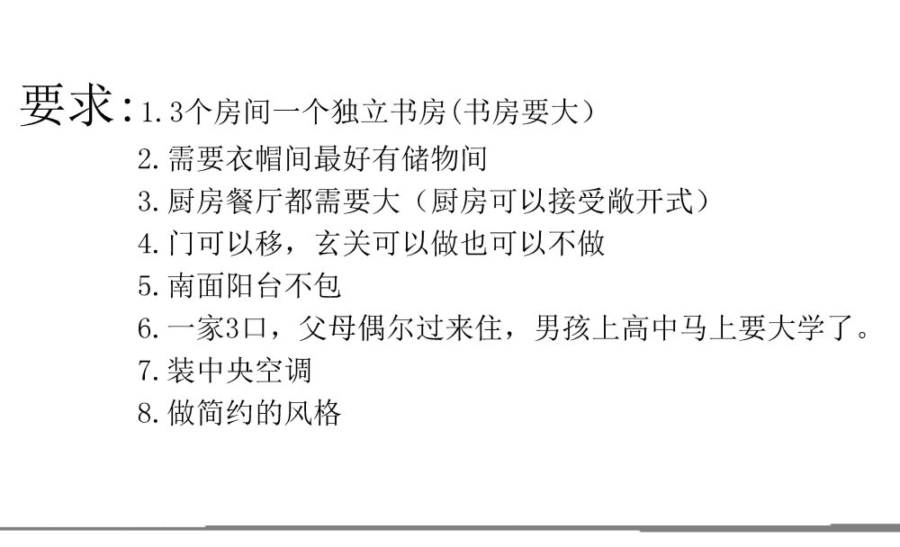 这个户型自己做了7  8个方案了。快吐了、请求大师开拓思路_要求.jpg