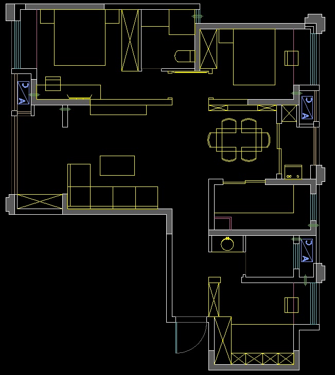 套内87m²，自己家，自己布了几个平面，希望再优化一下_1312