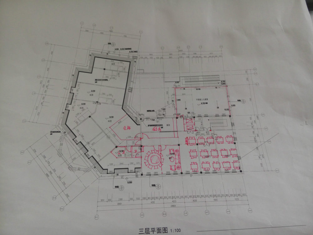 一个1500m²的售楼处手稿，探讨_三层