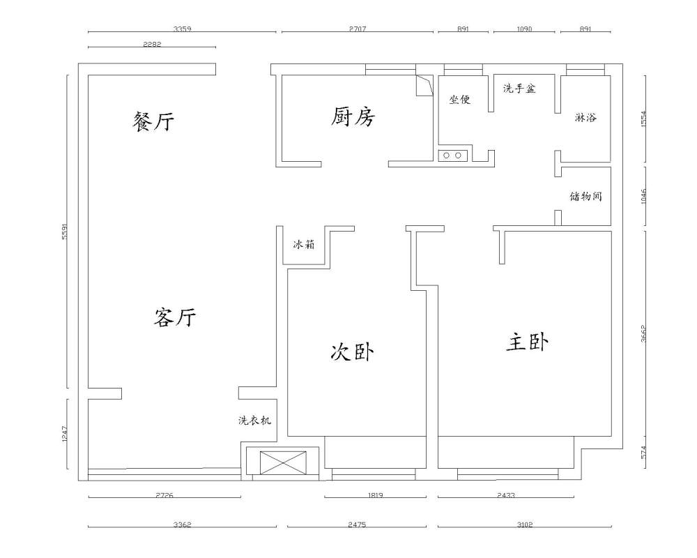 这是个两居室，客厅卧室朝向为南，看看怎么改改更合理 ..._11111111111.jpg