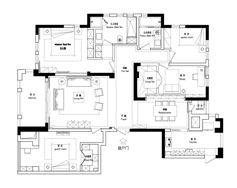 纠结了好几年的平面方案_玉兰公寓2#2205-Model 拷贝.jpg