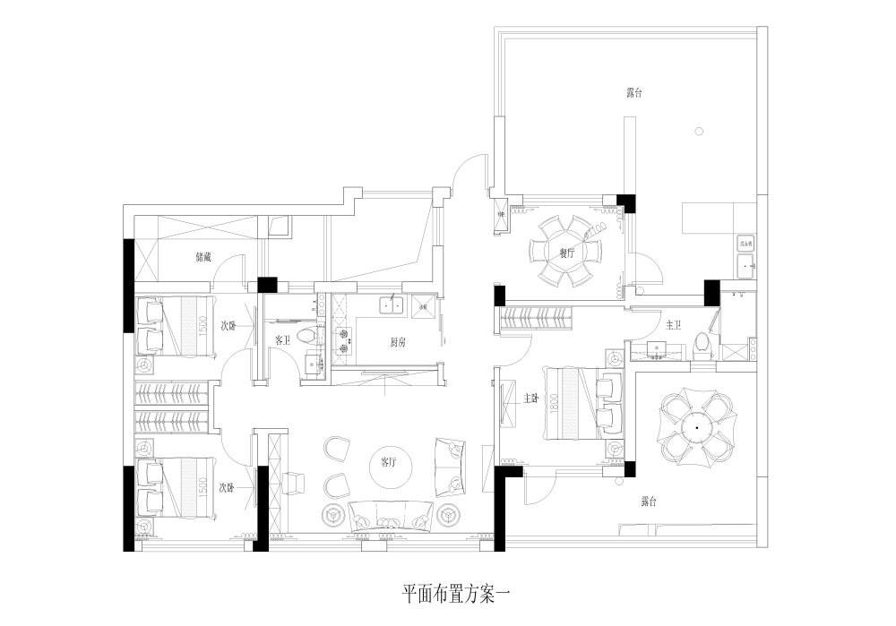 朋友的房子，户型有点别扭，找大师帮忙。。_7-2401-方案一.jpg