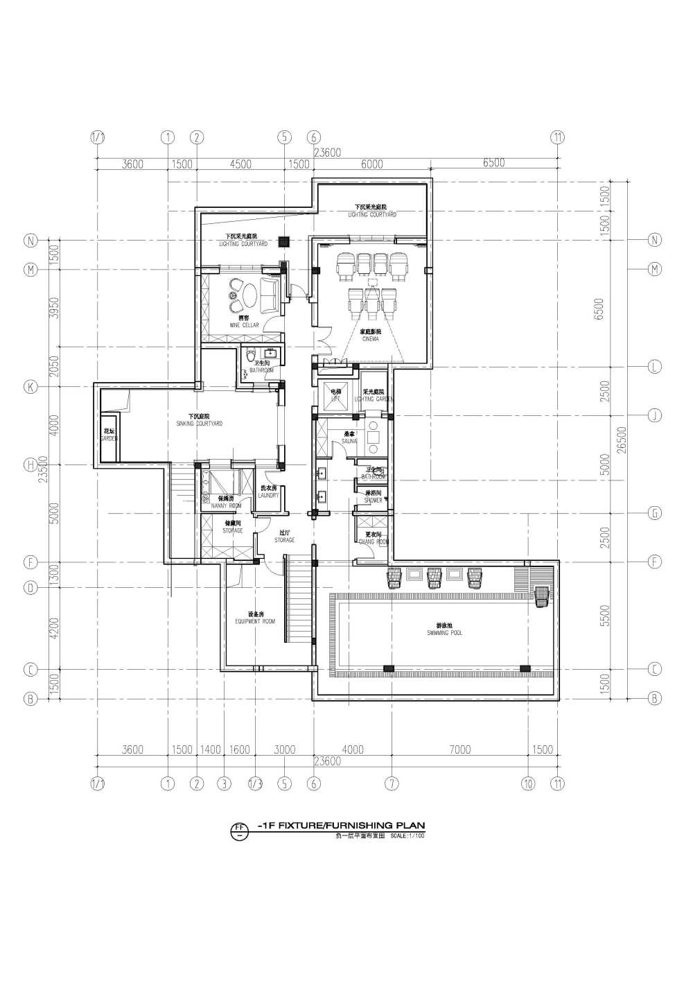 别墅样板房寻求新意_-1层平面图