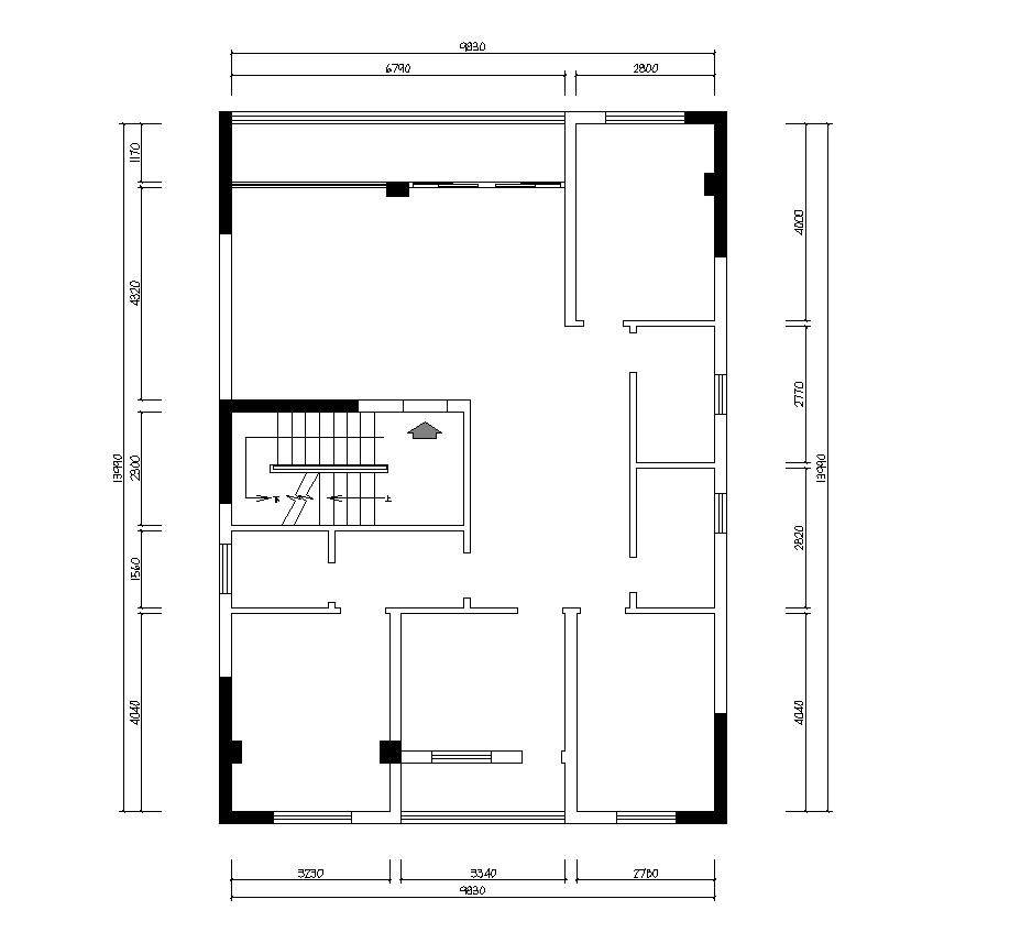 自建房约150平方，要分三套房子出租，砖混结构。_原始结构图