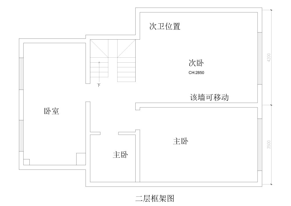 一个三层的住宅平面方案      求大师们协助一下_2F.jpg