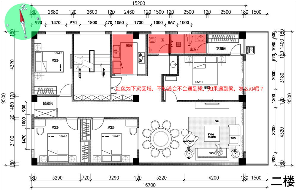 如果下面有梁，能做下沉式卫生间吗？我这个自建房有救吗?_平面03.jpg