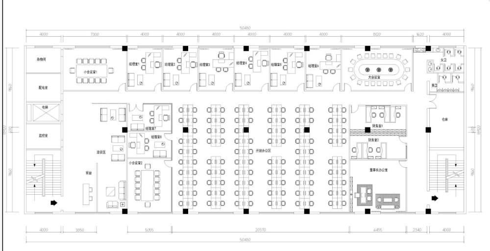 1000平方办公室，求大神指点，含CAD_平面布置图