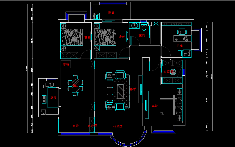 四室两厅，求方案优化。_TS3@36${QXOK5SW518XO~H0.png