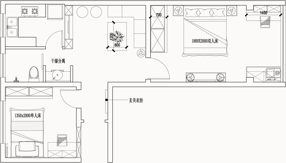 刚出炉的小户型，求大神帮解决下餐厅问题！_平面1.jpg