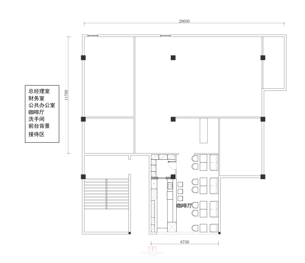 咖啡厅及办公室平面设计求指点_平面图-Model.jpg