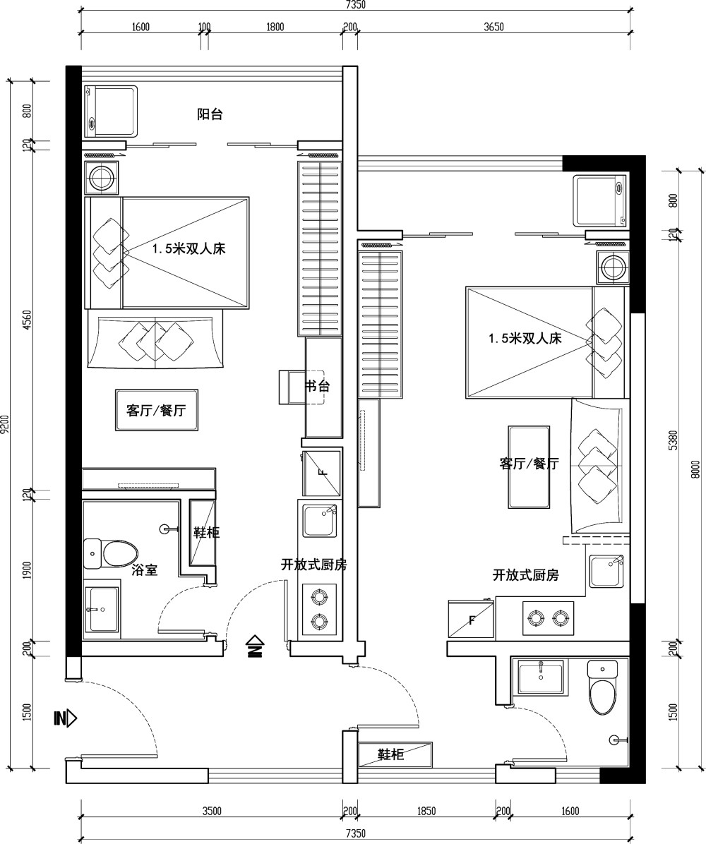 两个小户型公寓的平面布局，求大神们帮忙_平面图01-Model.jpg