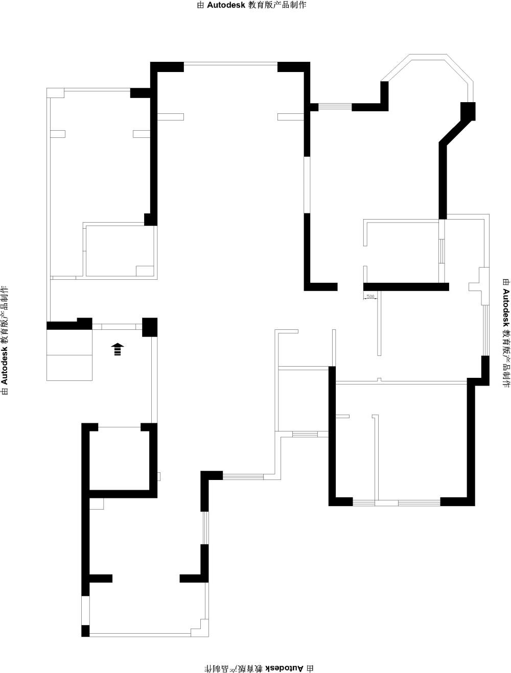 230平方  四房   求各位帮忙看看_原始结构图.jpg