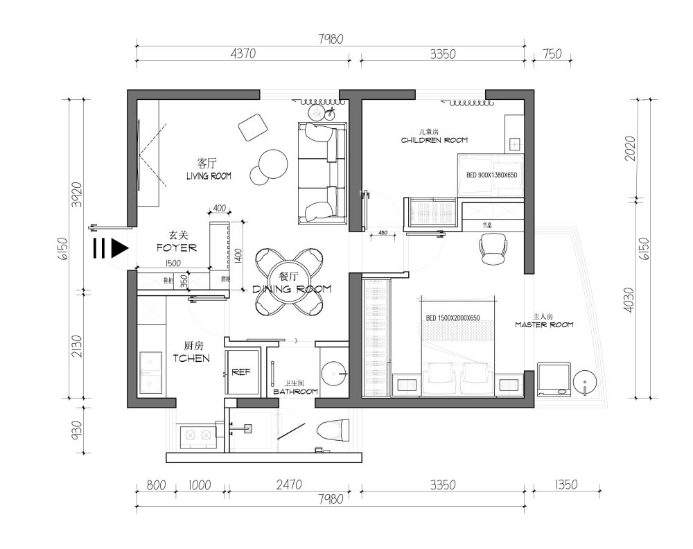 75平米设计师住宅悬赏高品质设计方案！！！！！_最终定稿平面