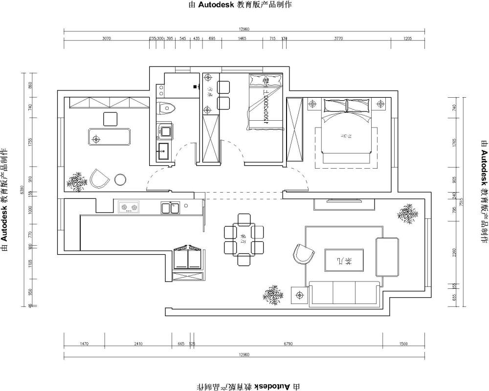 之前做过的一个户型拿来练习一下   希望大师们指点_1-Model.jpg