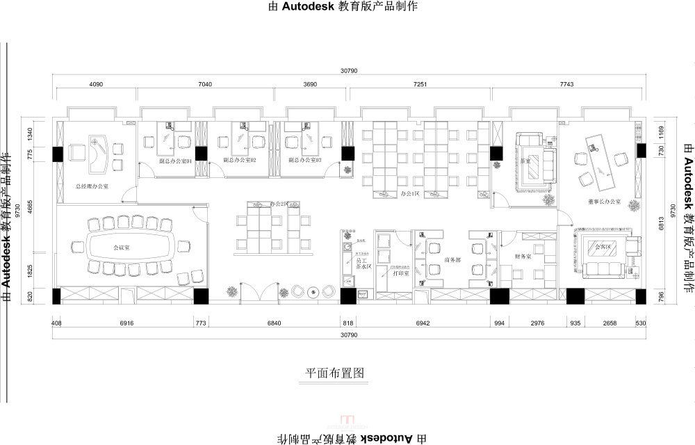 大家指教一下   400平的办公室的方案布置_平面方案二