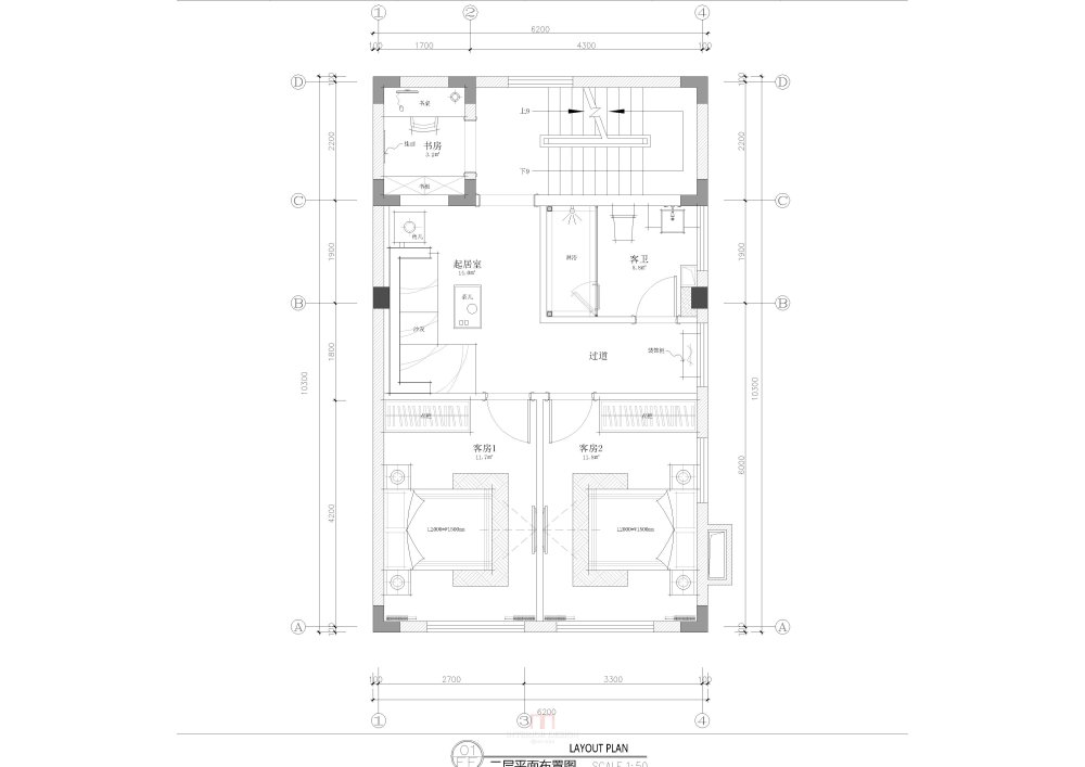 别墅户型，跪求各位大神指点P下，给哈建议_别墅二层