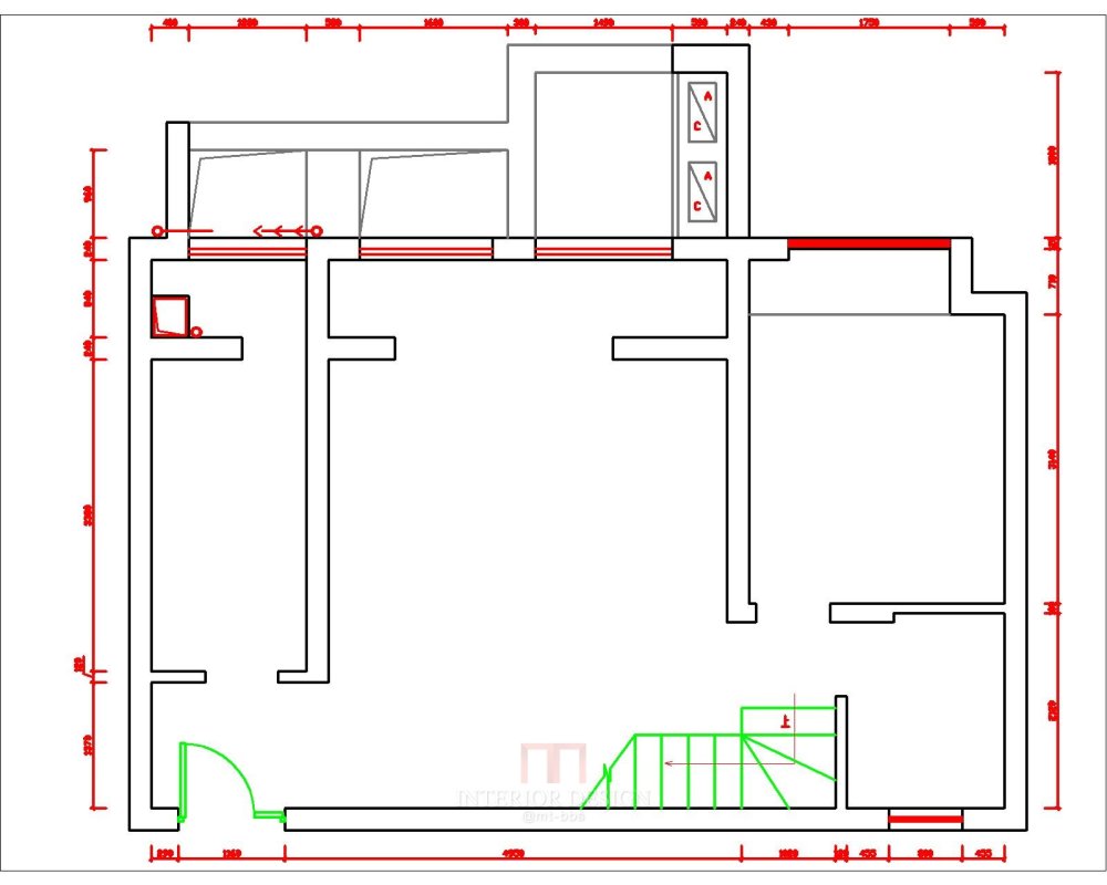 一套中式居家实用跃层平面，求优化，批斗吧兄弟们_1F原结构图.jpg