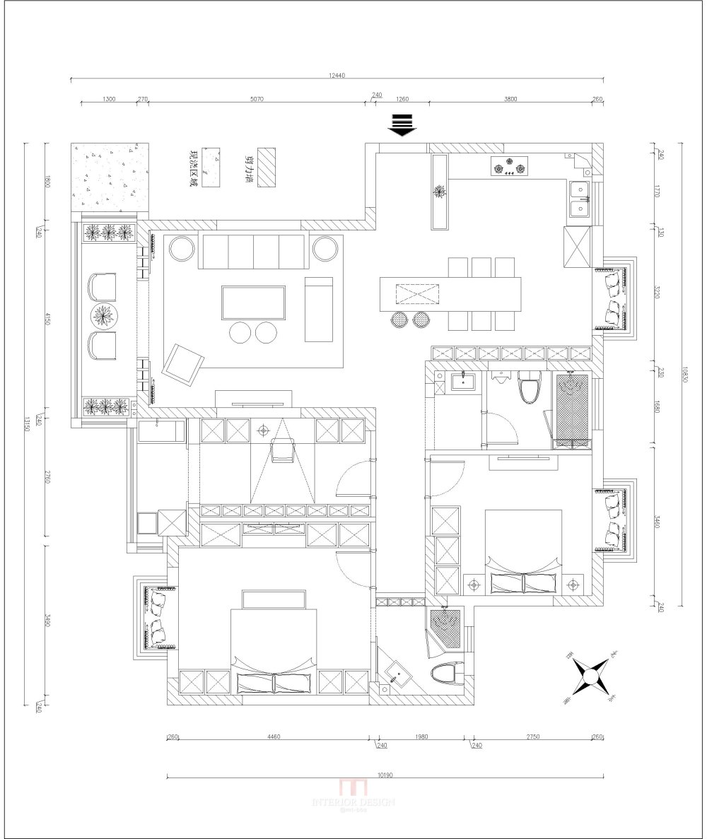 头脑风暴，三房二厅二卫，方方正正的户型_新块说-Model.jpg