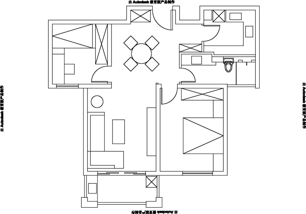 小两房，户型差。有没有高手能给个思路_家-Model.jpg
