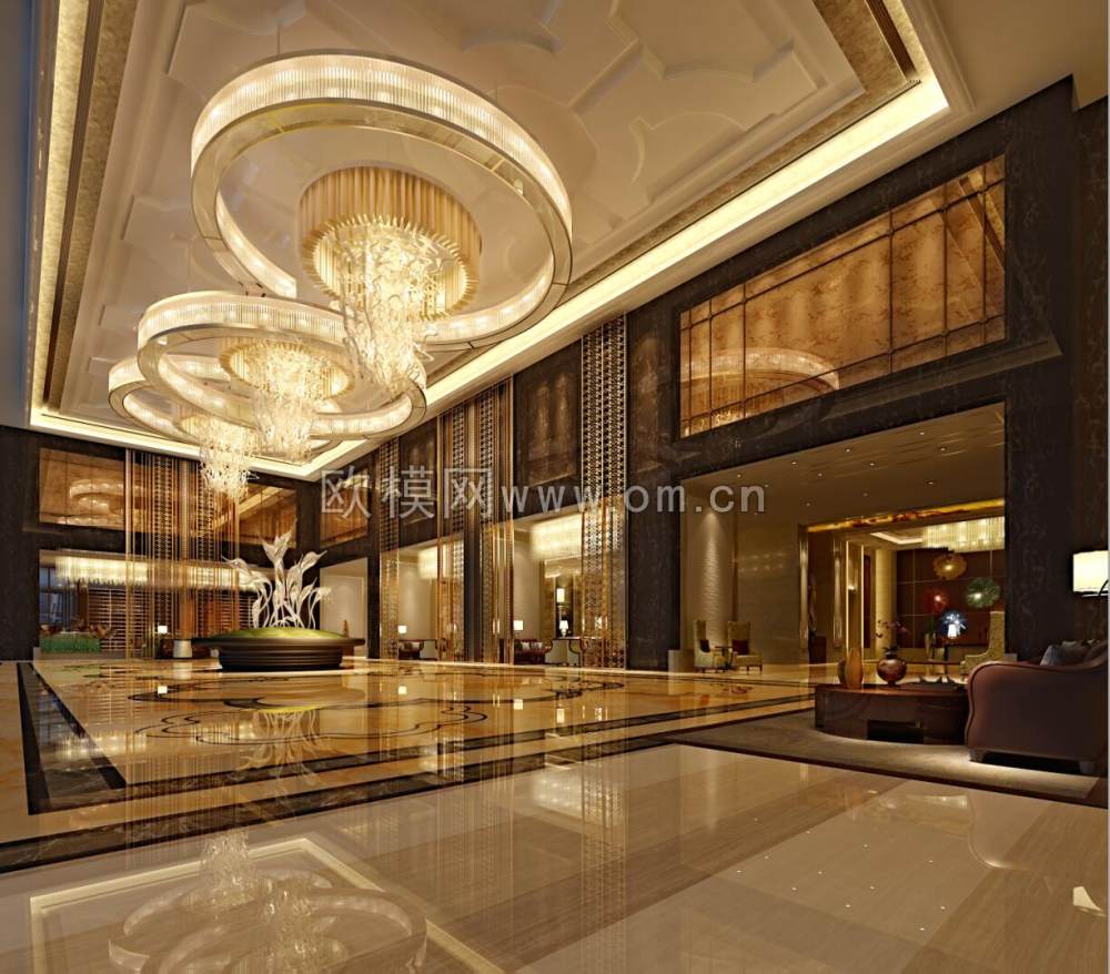 精选现代酒店大堂空间设计效果图--欧模网_14776216787543.jpg