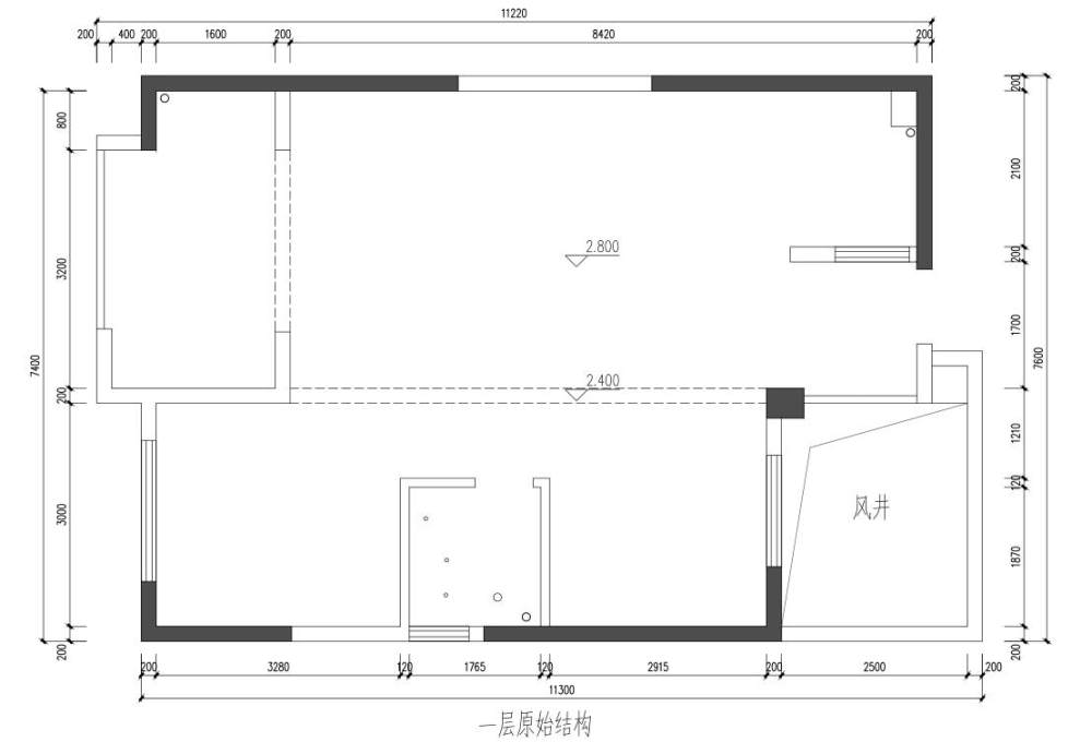 三层小复式求大触帮忙看看_一层原始结构