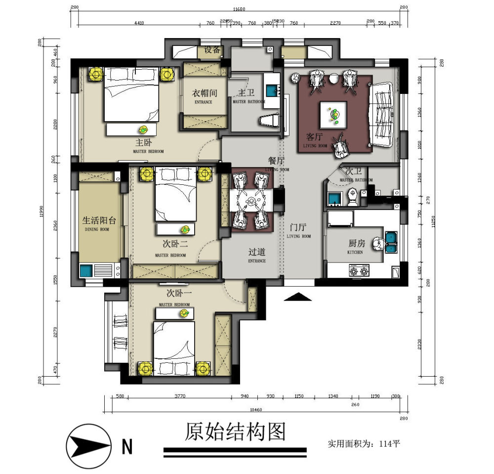 客户想做欧式，  门口不要对餐桌_兰韵1号楼西边套客厅在后面.jpg