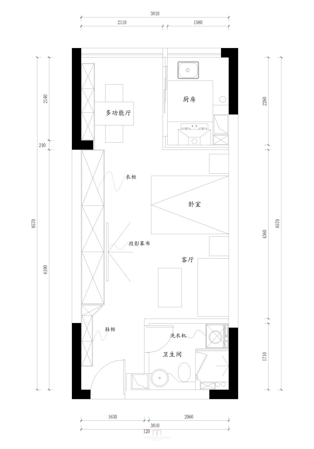 一个单身女性的公寓，求优化，_单身公寓-Model.jpg