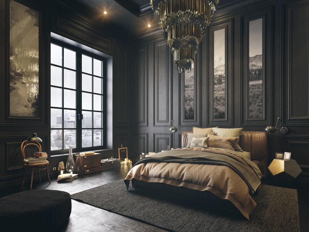 黑色的卧室设计激发起甜美的梦_1.jpg