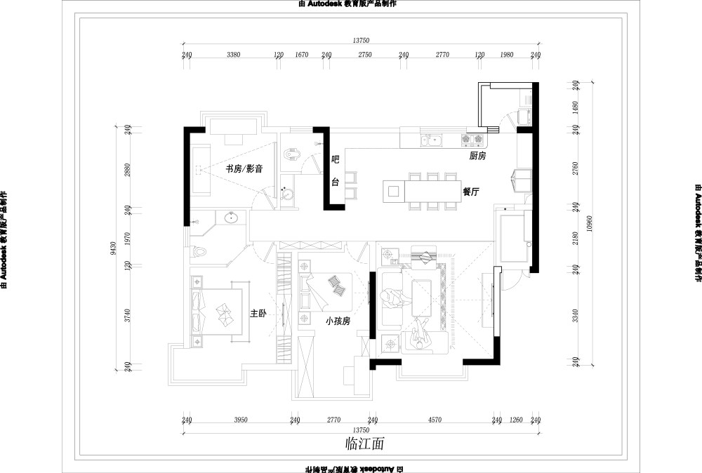 140平的三口之家，求大家给点创意。。。_新块(1)-Model.jpg