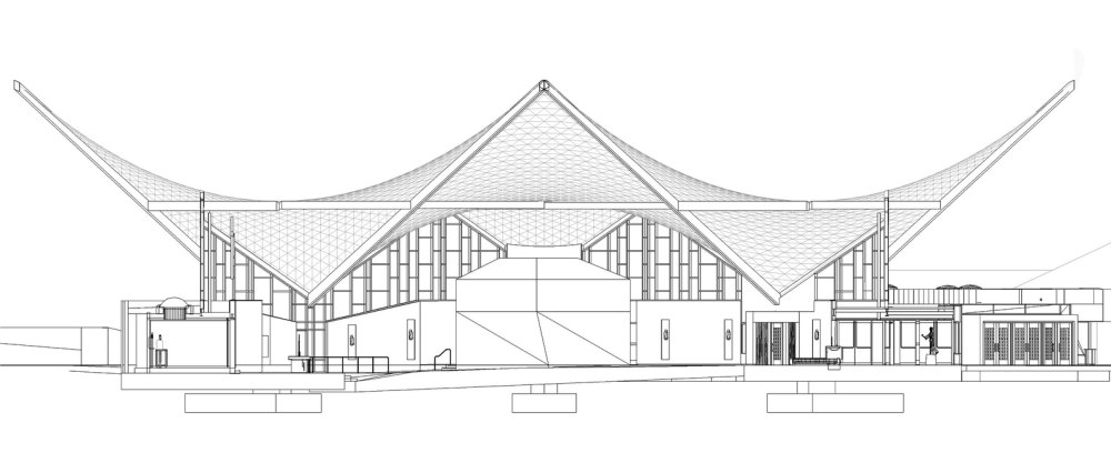 圣伊修教堂 / Erdy McHenry Architecture_section-thru-altar_line-dwg.jpg