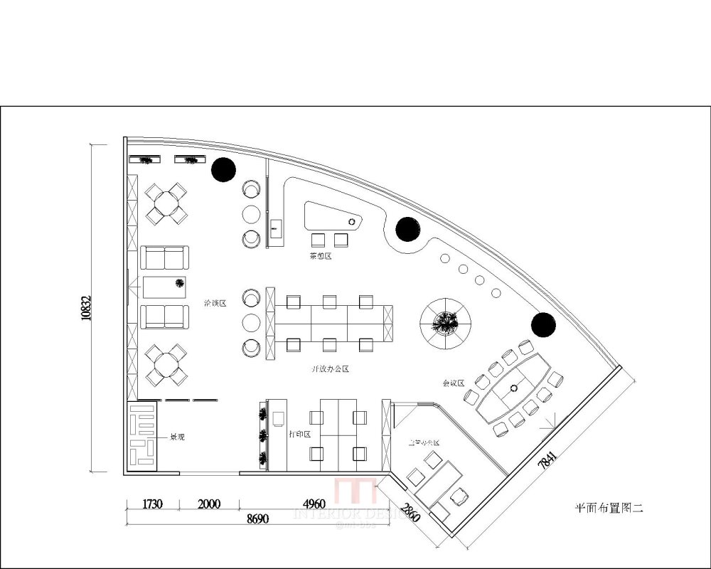 一个办公空间 做了2个方案  希望大师们指点下 学习学习_平面方案2