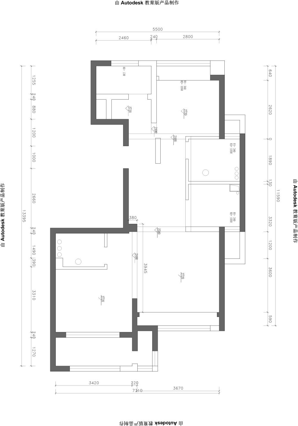 住宅平面方案求帮助 入户 和主卧问题_1.jpg