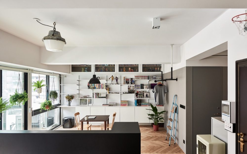 Cat Owner’s Cramped Apartment Gets Room to Breathe_contrast-color-scheme-white-grey.jpg