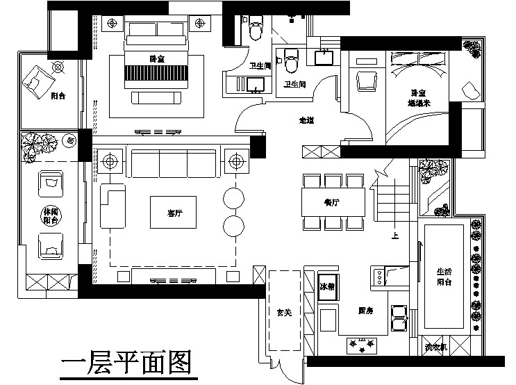 越层户型优化分析（希望高手支招）好的意见付DB给你！_一楼平面新改.jpg