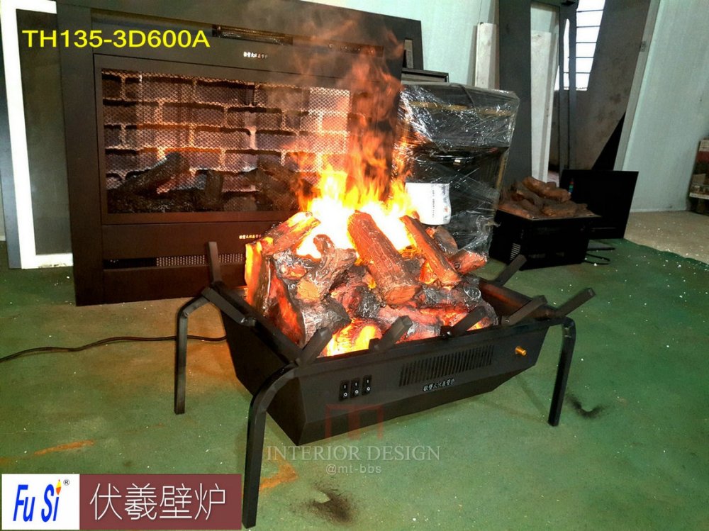 【30款雾化电壁炉】3D600A柴架伏羲3D蒸汽雾化电壁炉仿真三维立体篝火取暖器尺寸参数 ...