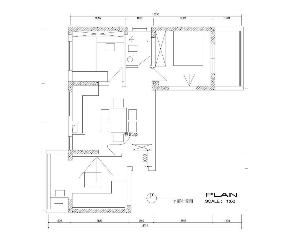 室内70平，要做两卧室和一带榻榻米书房，求大神指教_平面-Model.jpg