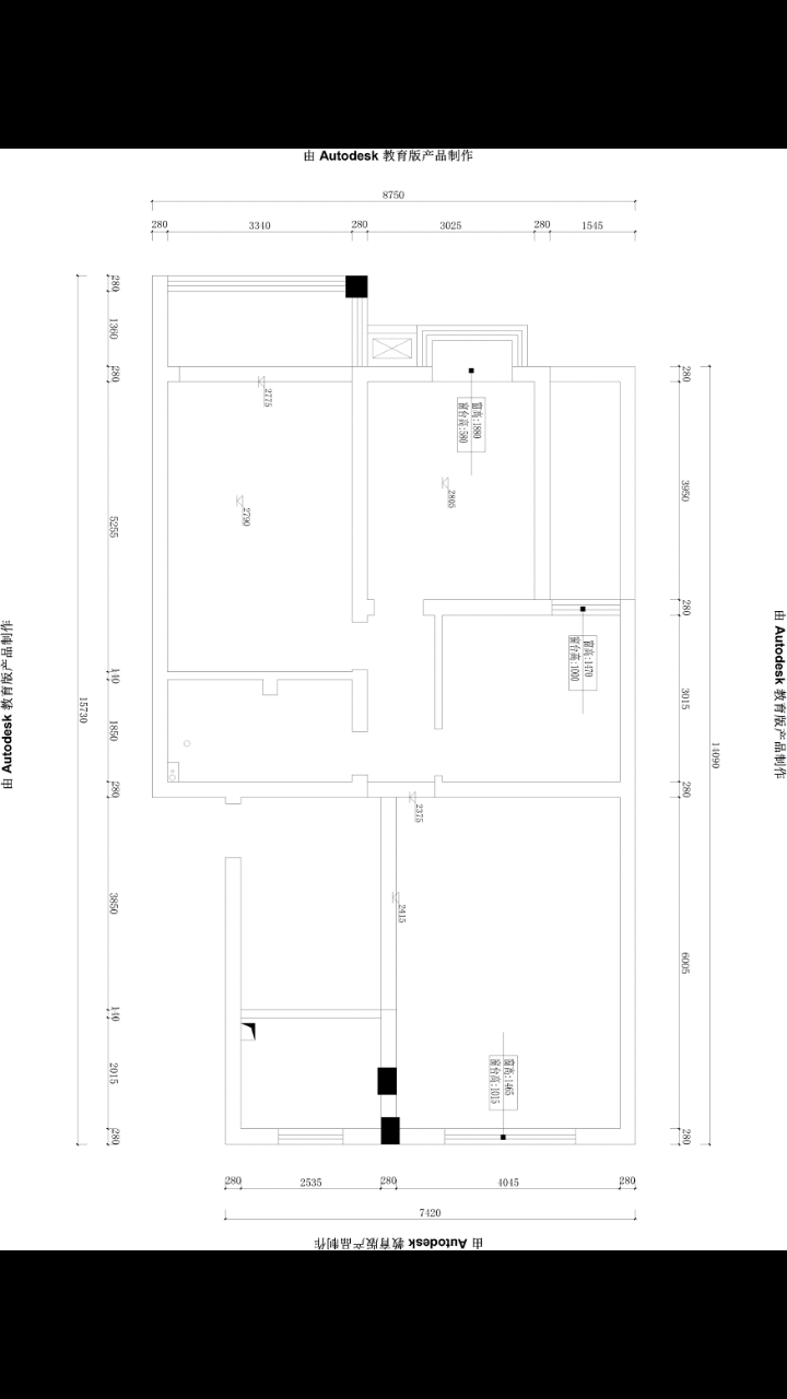 小户型，客厅空间大，怎样利用空间，平面方案求优化_框架图