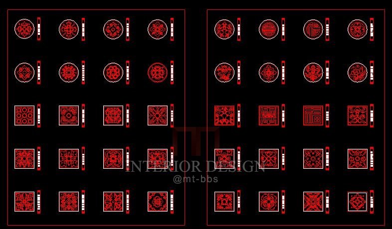 CAD图库【木线 石膏线 踢脚线 】【内门框-中式】【中式彩..._(CAD图)中式彩画.图块06.jpg