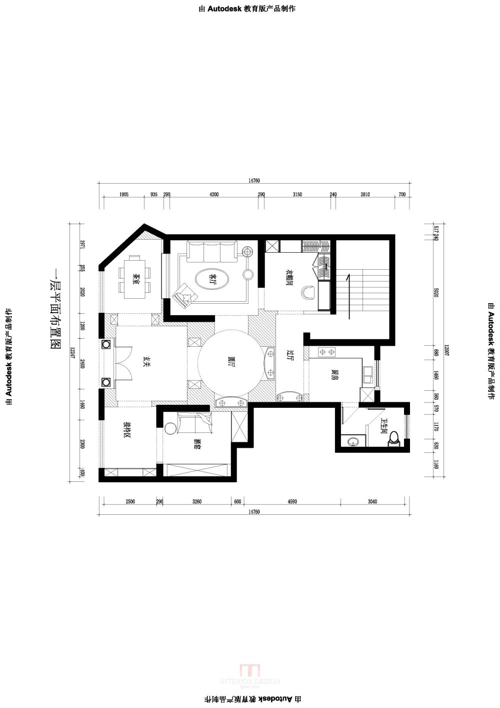 新手做的个展厅平面，悬赏200DB求大师优化。_一层为展示区