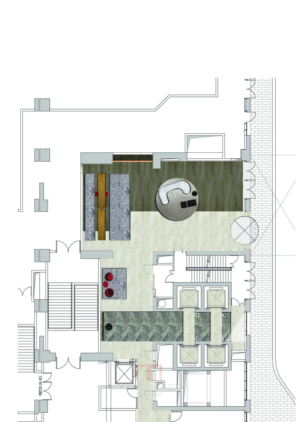 【马蹄首发】CCD彩平图季裕棠彩色立面图资料+教程+PSD文件_02 Level 1 Lobby coloured plan OPTION 2.jpg