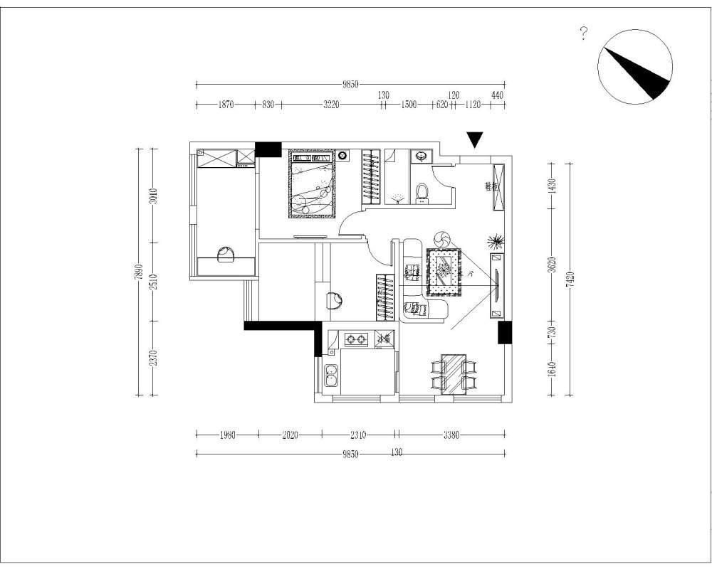 一个2房的公寓，难住我了，希望高手提点建议_宝龙城市广场4#2406-Mode2l.jpg