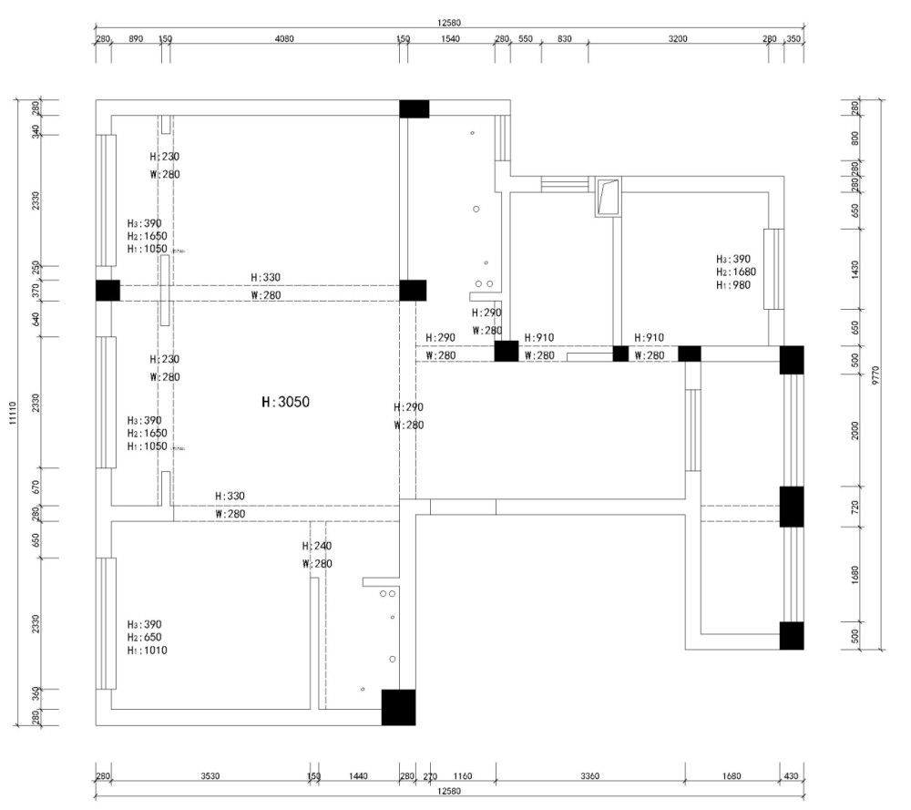 要求三个房间，厨房和餐厅这块求创意_22222.jpg