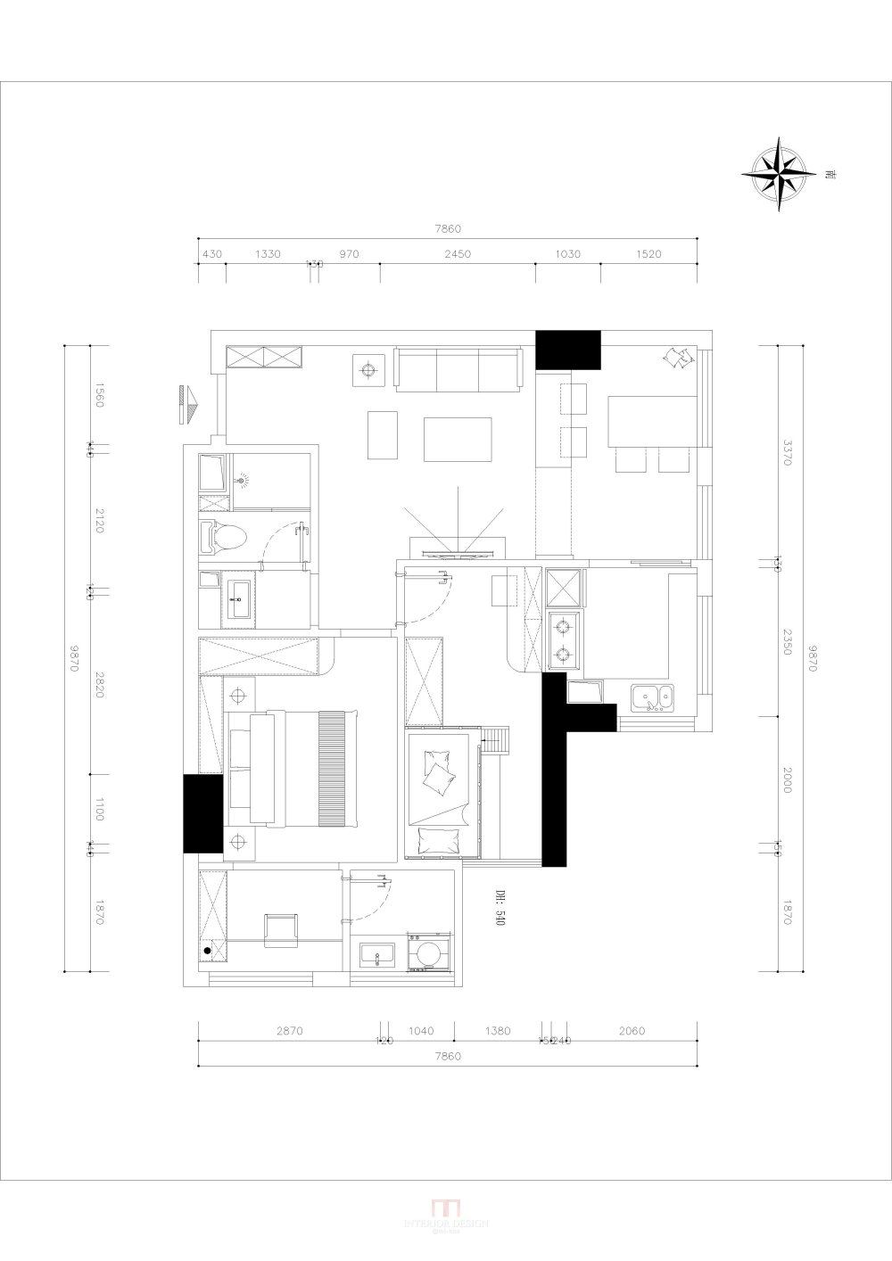 2房大改动！求大神_宝龙城市广场4栋614-Model.jpg