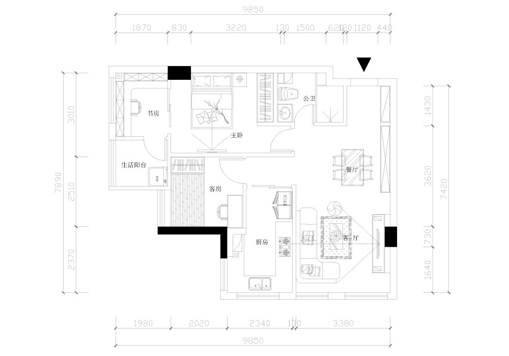 一个2房的公寓，难住我了，希望高手提点建议_新块12122-Model.jpg